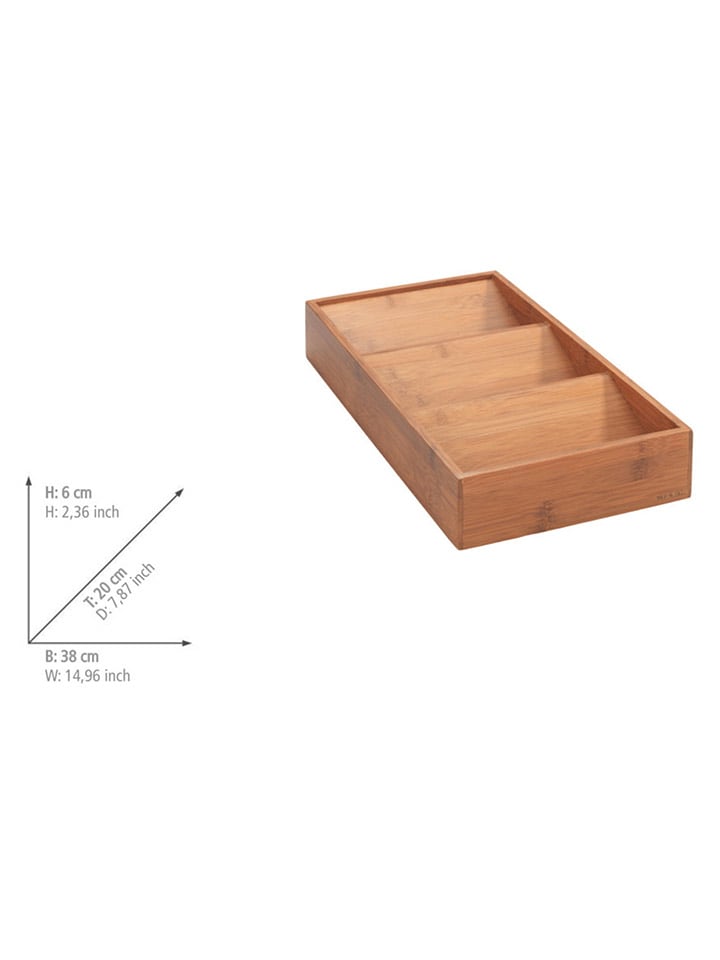 Wenko Schubladen-Organizer in Hellbraun - (B)38 x (H)6 x (T)20 cm günstig kaufen onesize