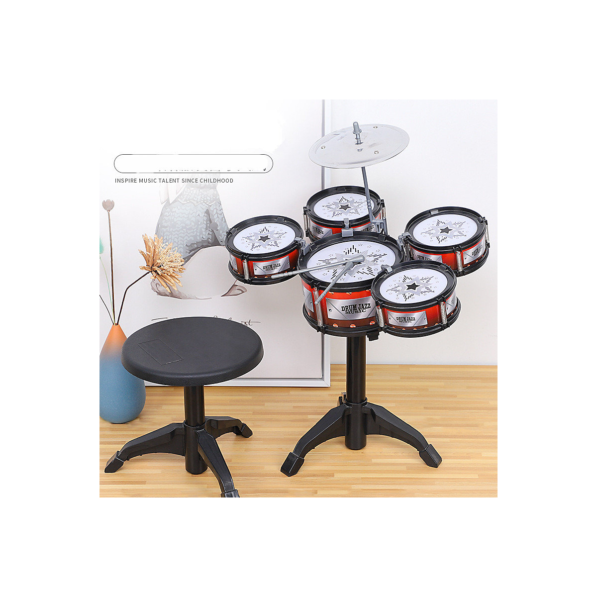 Kindermusik-Erleuchtungs-Früherziehungsspielzeug-Percussion-Instrumentenset Kinder Schlagzeug Musik Früherziehung Spielzeugset