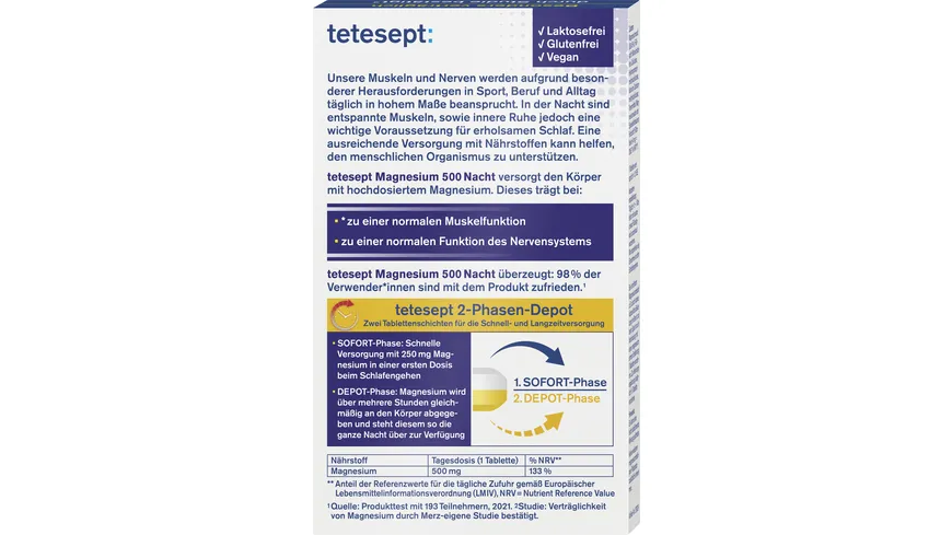tetesept Magnesium 500 Nacht