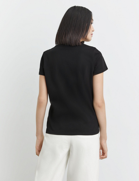 Baumwoll-T-Shirt mit platziertem Print