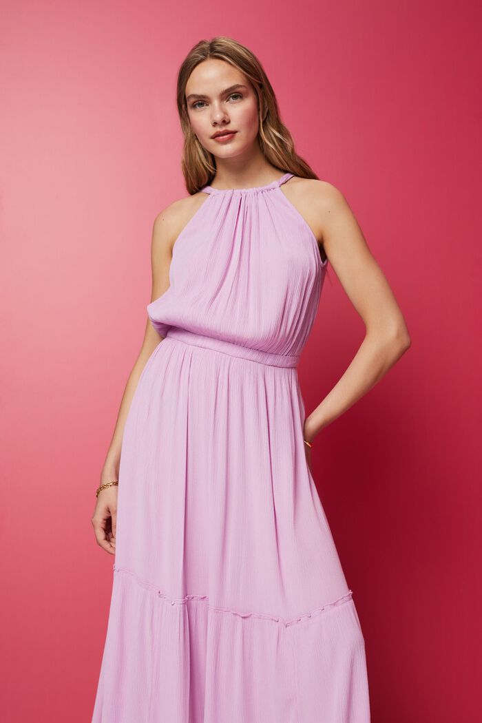 Neckholder-Maxikleid aus Crinkle-Georgette