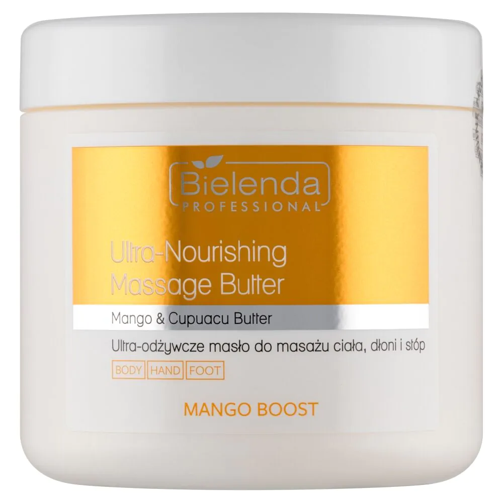 „Bielenda Professional Mango Boost“ maitinamasis kūno, rankų ir pėdų masažo sviestas