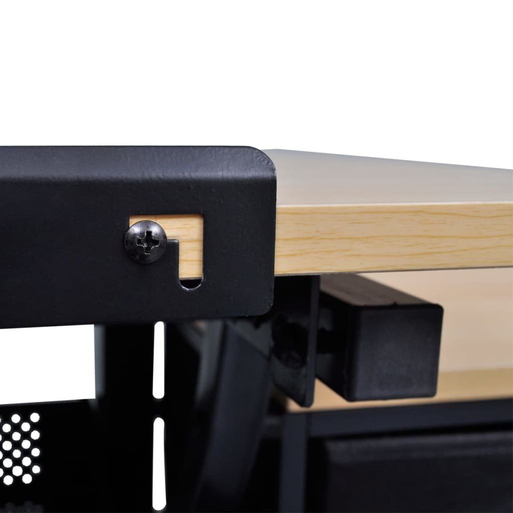 vidaXL Schreibtisch Schreibtisch Zeichentisch mit neigbarer Tischplatte 3 Schubladen und H