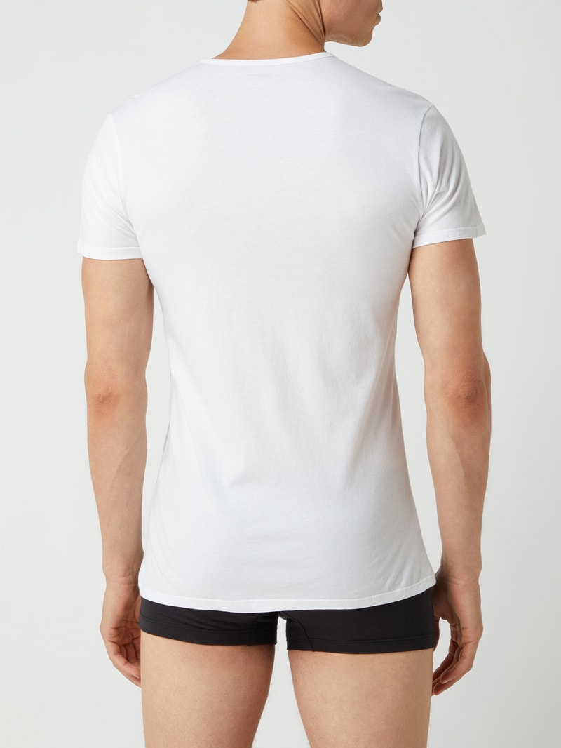 Regular Fit T-Shirt aus Baumwolle im 2er-Pack in weiß