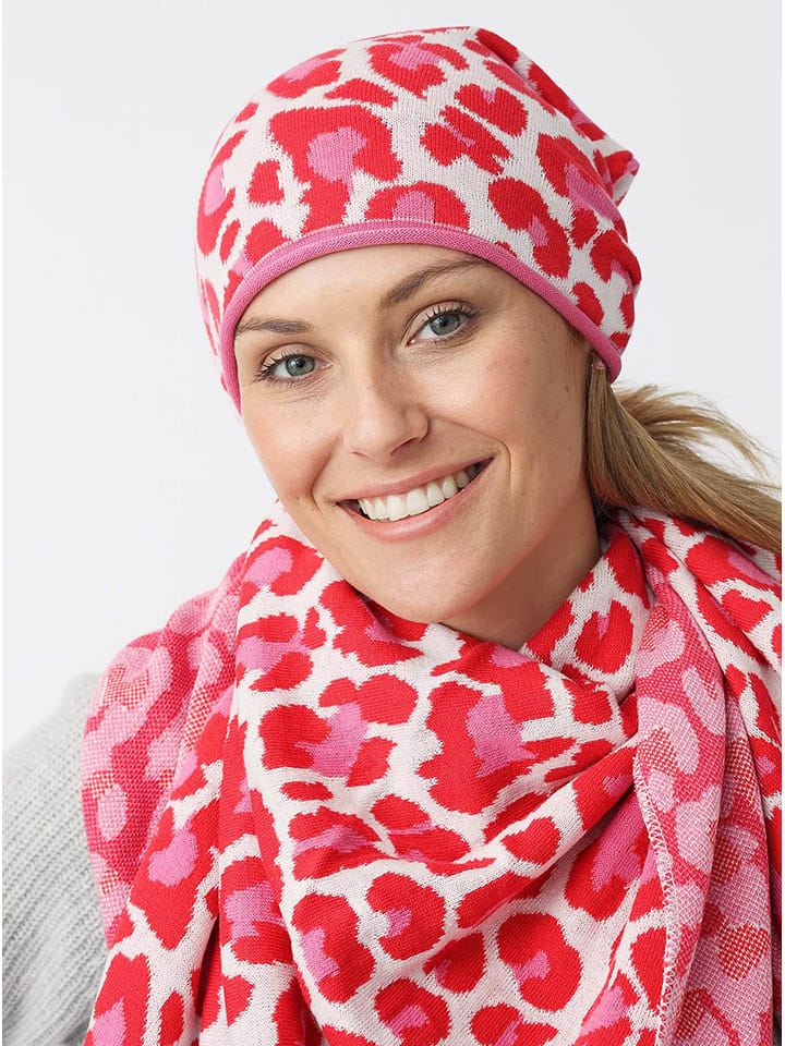 Zwillingsherz Beanie in Weiß/ Rot günstig kaufen onesize
