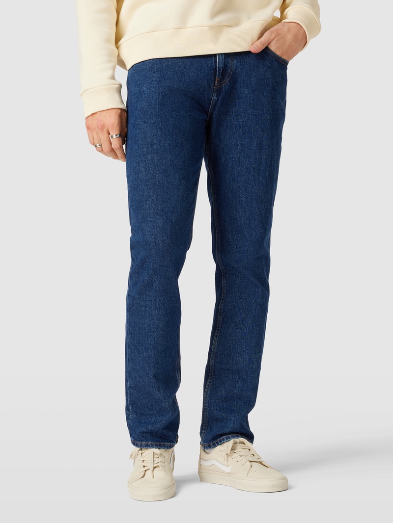 Straight Fit Jeans mit Label-Details Modell 'RYAN' in dunkelblau