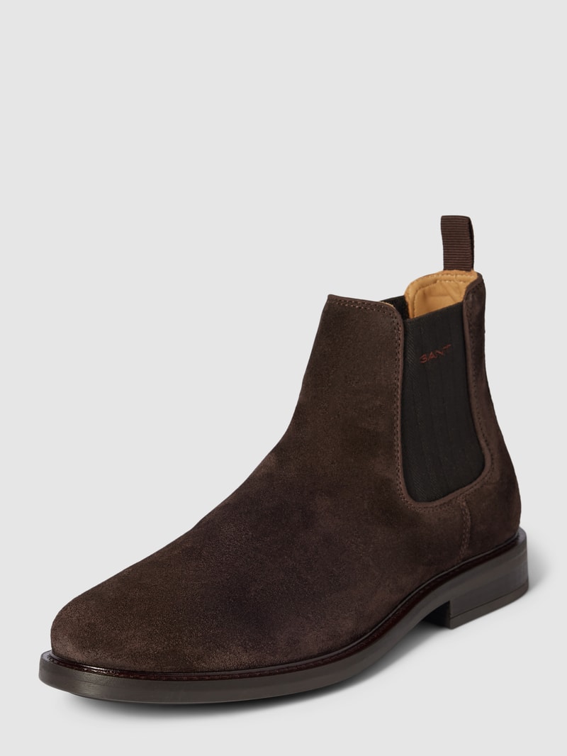Chelsea Boots mit Label-Detail Modell 'Fairkon' in dunkelbraun