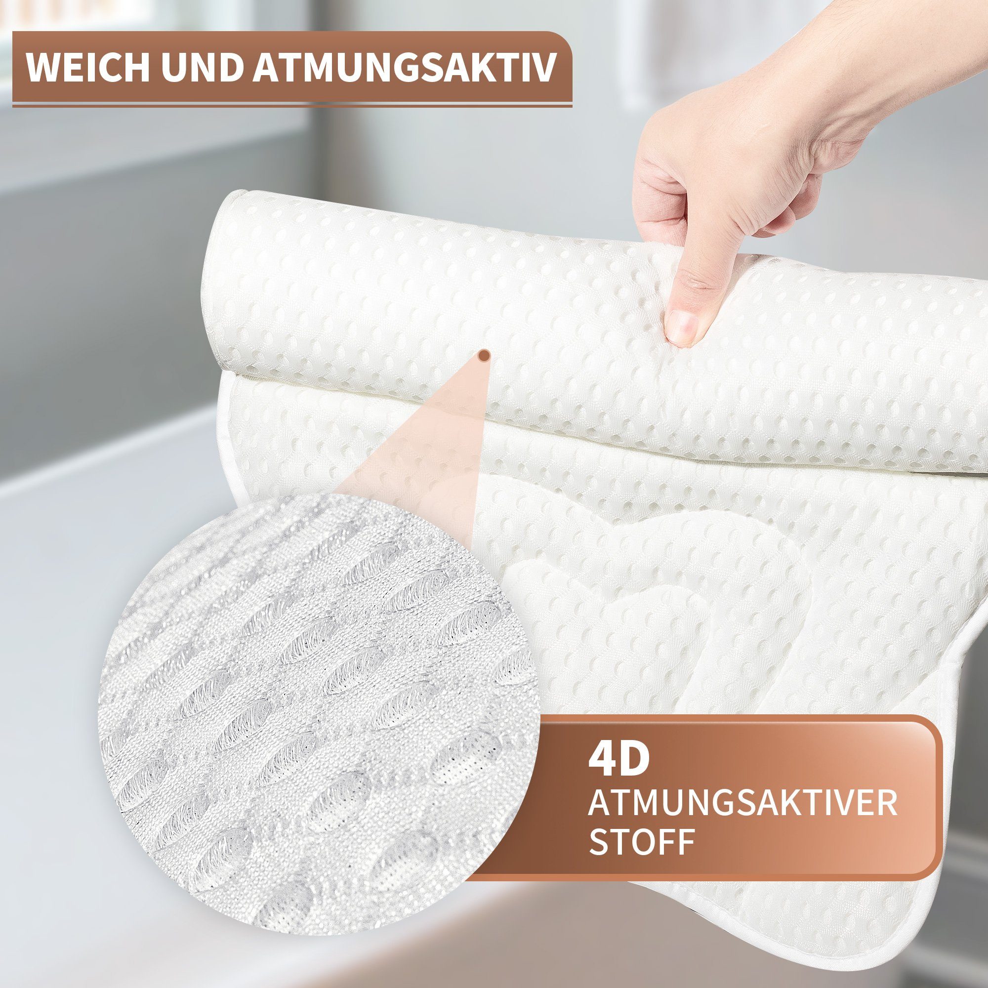 Nackenstützkissen Badekissen, Badewannen Kissen Badekissen aus Mesh, AdelDream