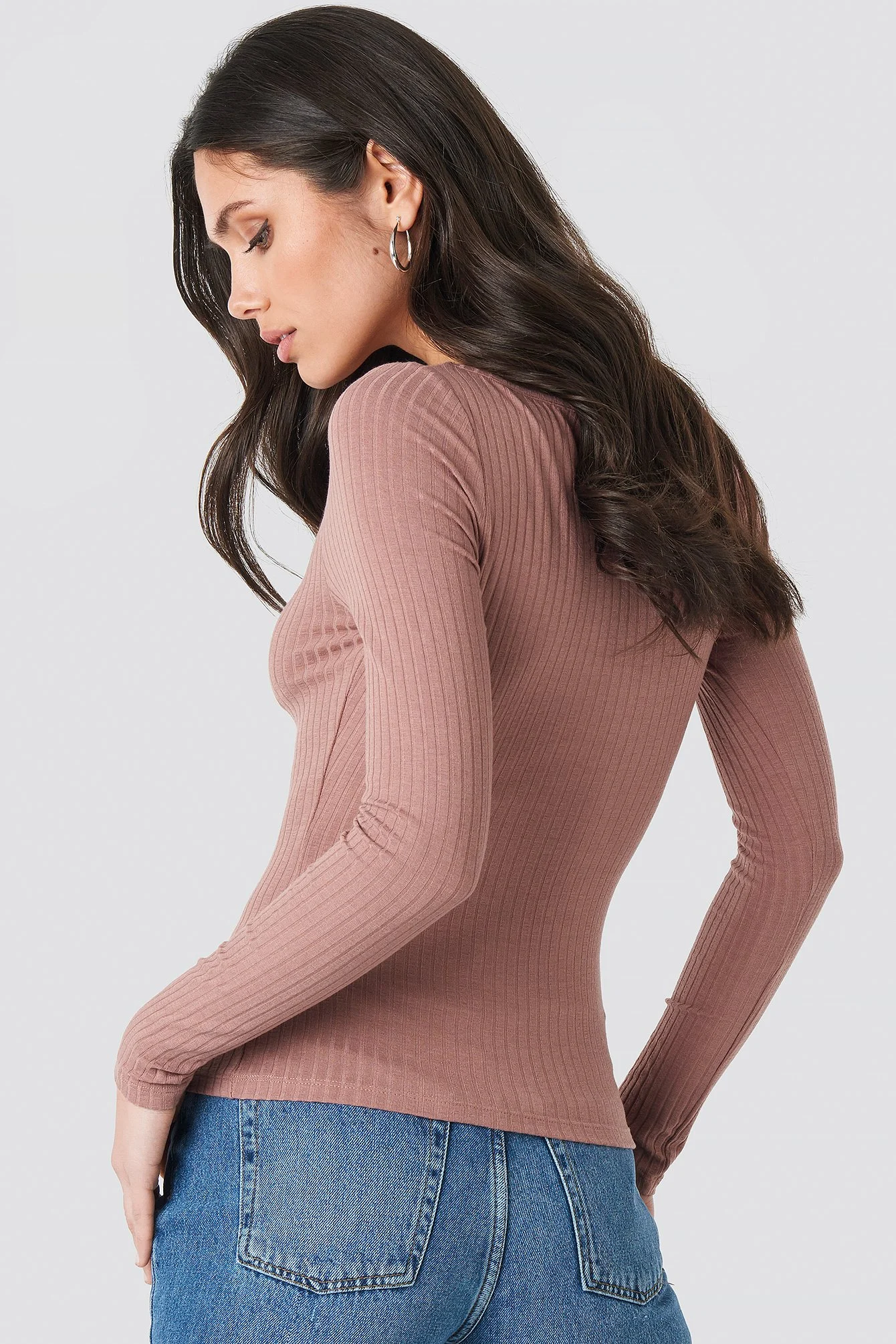 Front Ruched Ribbed Top