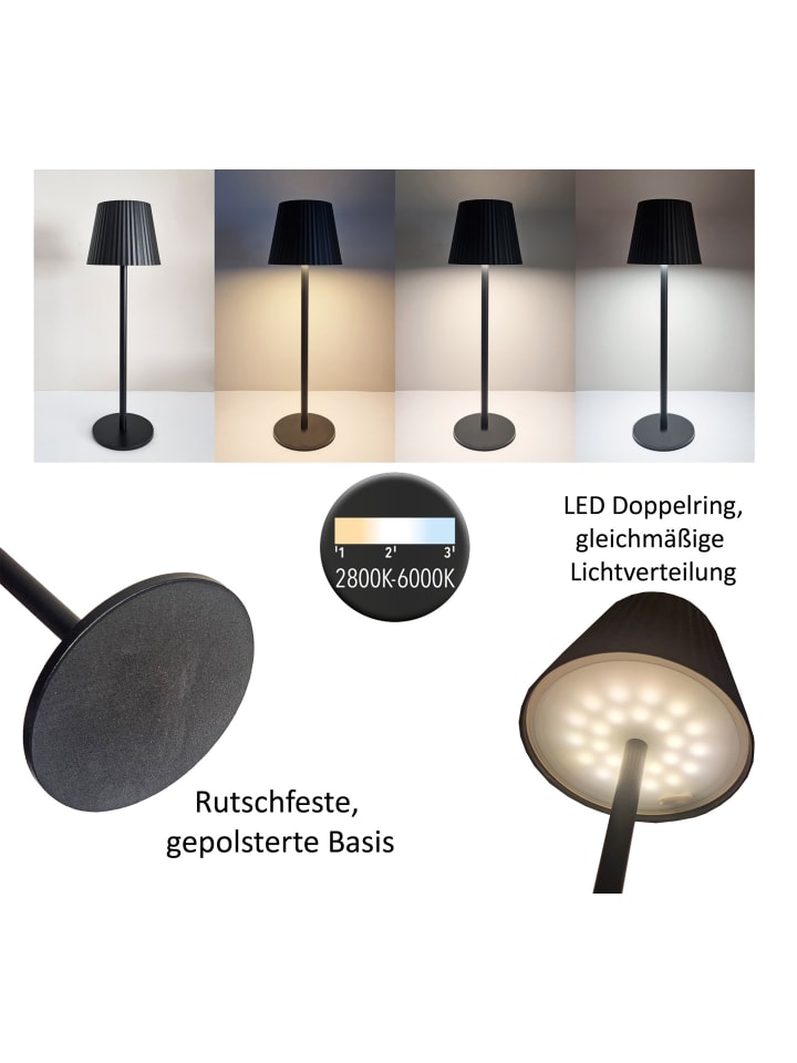 Coen Bakker LED Tischlampe dimmbar Touch Farbwechsler IP44 Innen & Außen 36,5x11cm in Sand günstig kaufen onesize