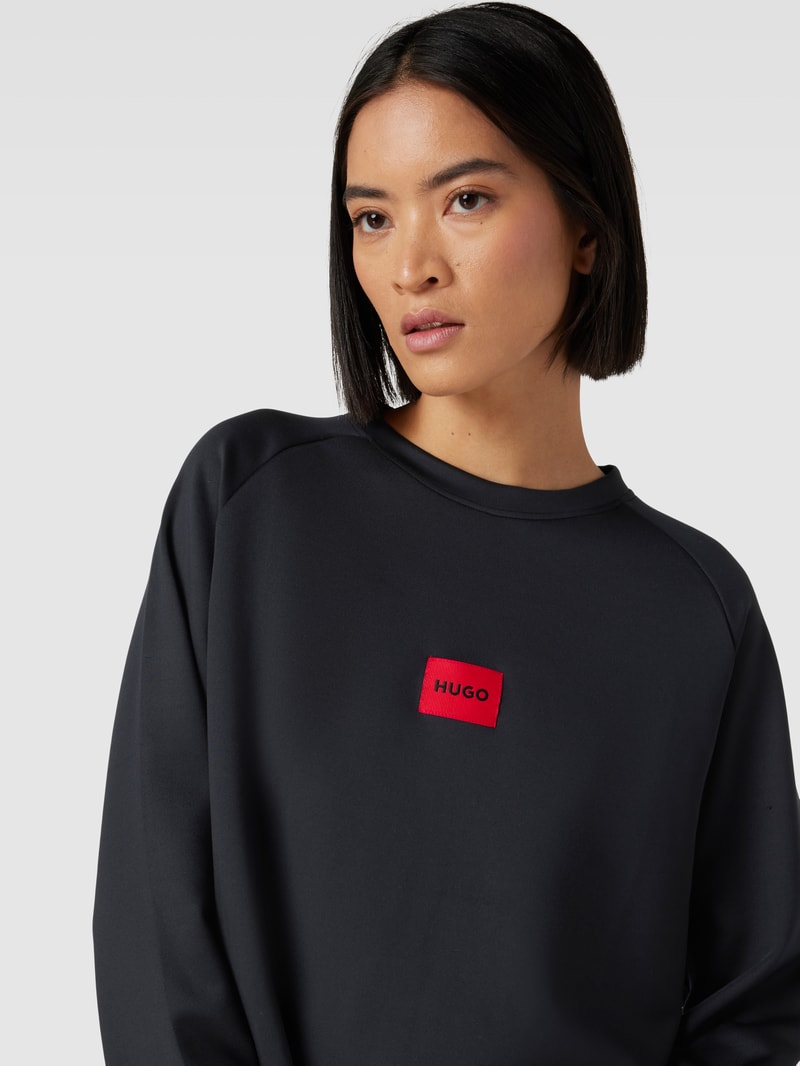 Sweatshirt mit Label-Print in schwarz