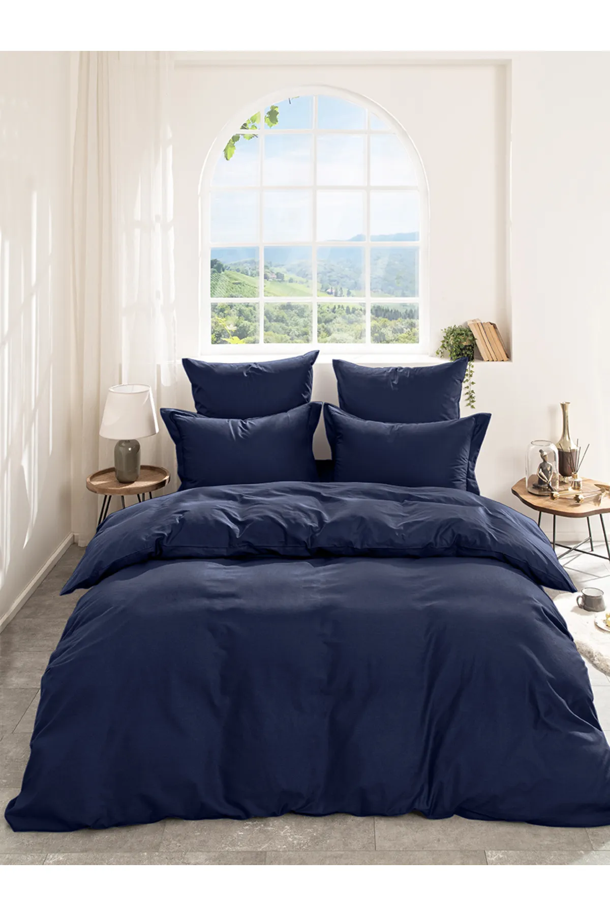 Karna Home  Klassisches Doppel-Bettbezug-Set aus Baumwollsatin