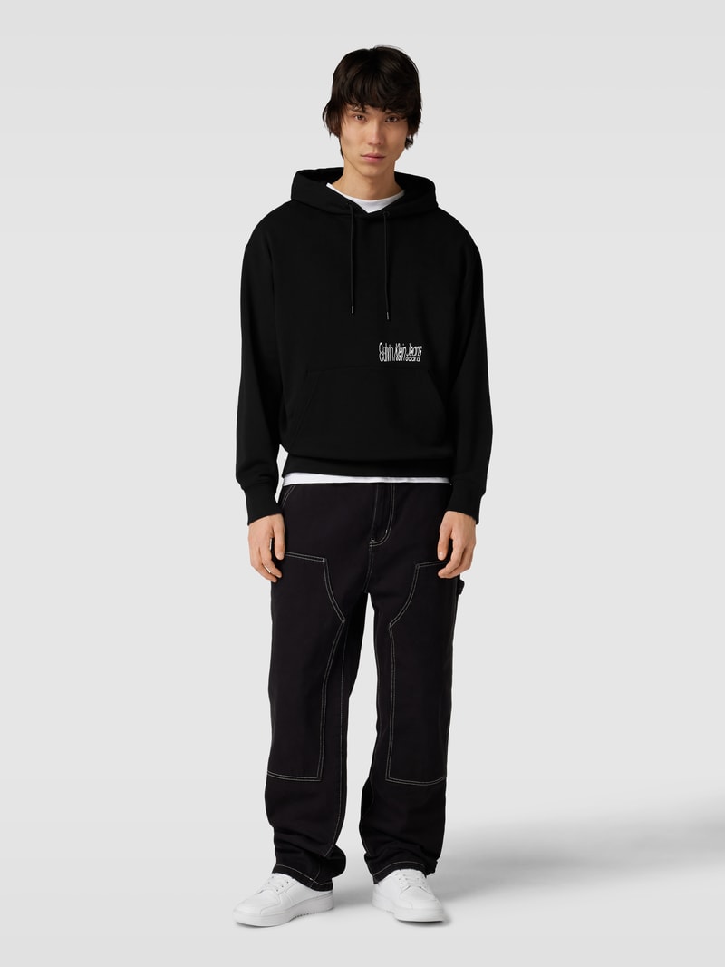 Hoodie mit Label-Print in black