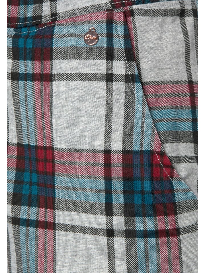 s.Oliver Schlafhose in weiß-weinrot-petrol-kariert günstig kaufen 32/34