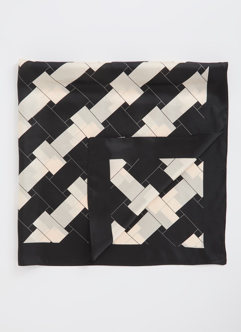 Eșarfă de mătase Kurt Geiger cu imprimeu grafic, 85 x 85 cm