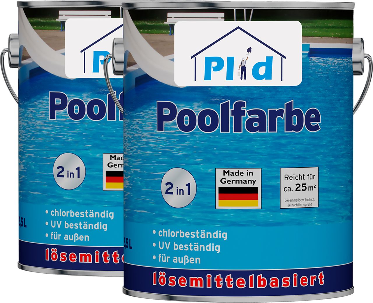 Plid Premium Poolfarbe Schwimmbeckenfarbe Unterwasserfarbe Poolblau Blau