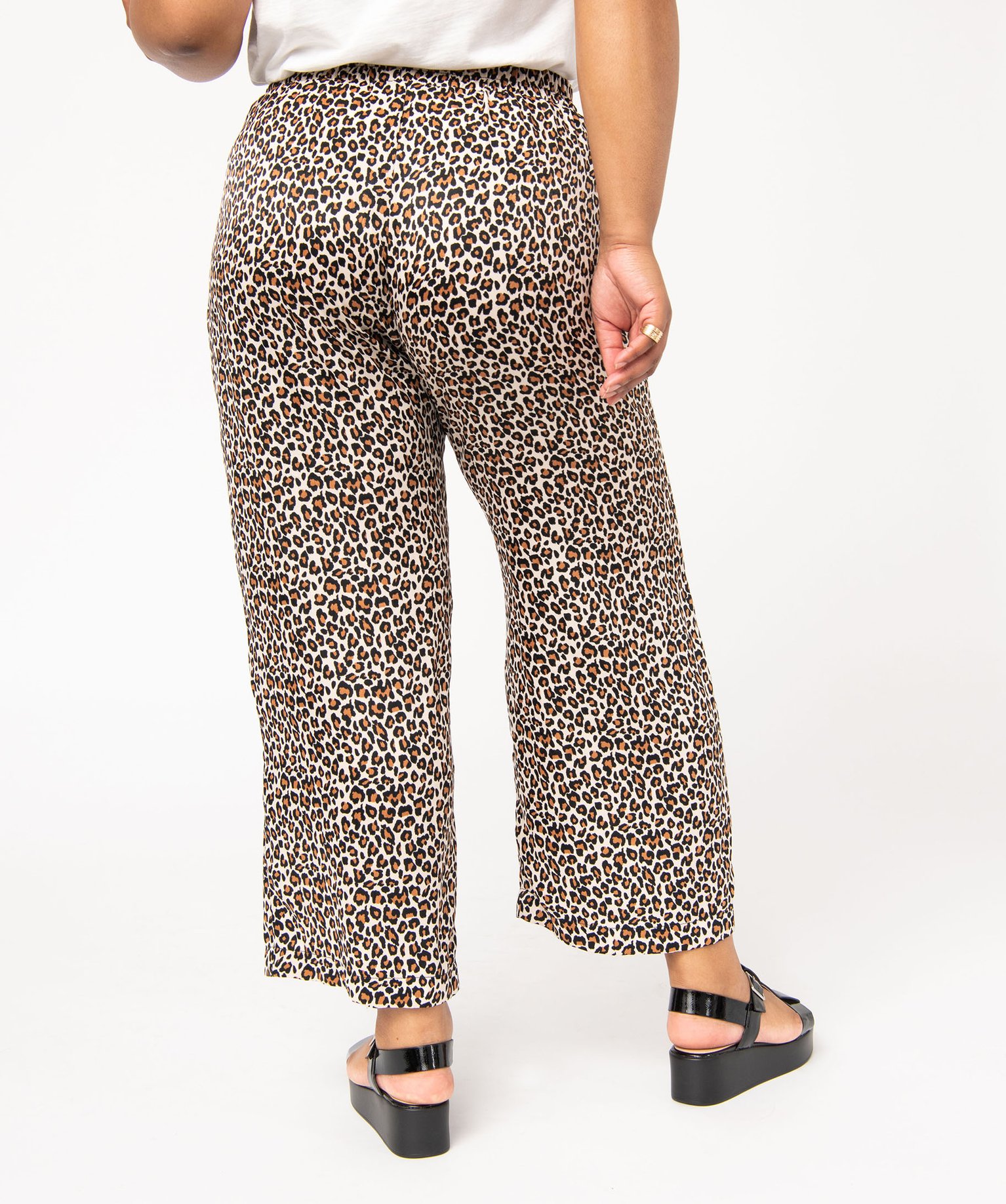 Pantalon ample à motif léopard femme grande taille imprime | GEMO