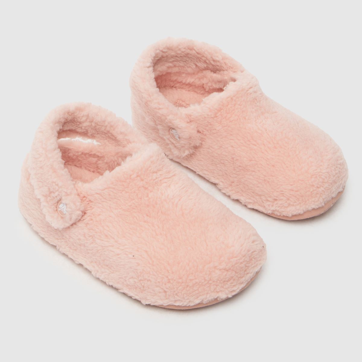 Crocs ljusrosa klassiska Cozzzy flicktofflor