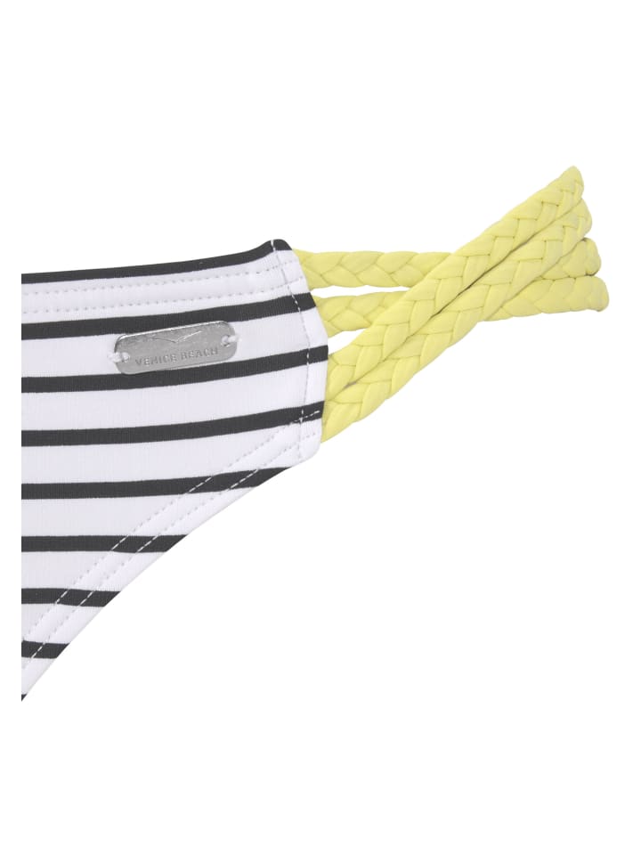 Venice Beach Bikini-Hose in schwarz-weiß-limette günstig kaufen