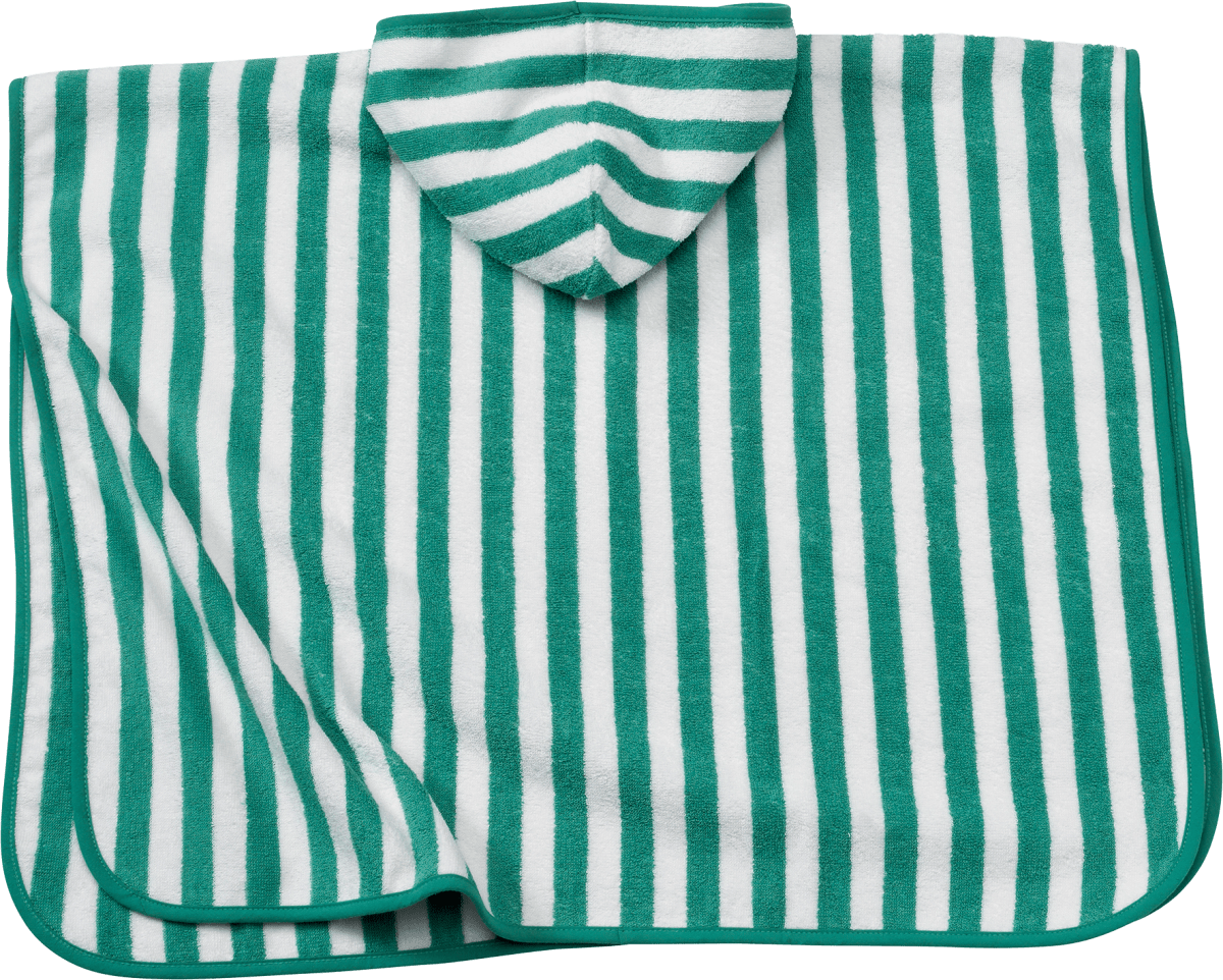 Badeponcho mit Streifen, grün & weiß, 1 St