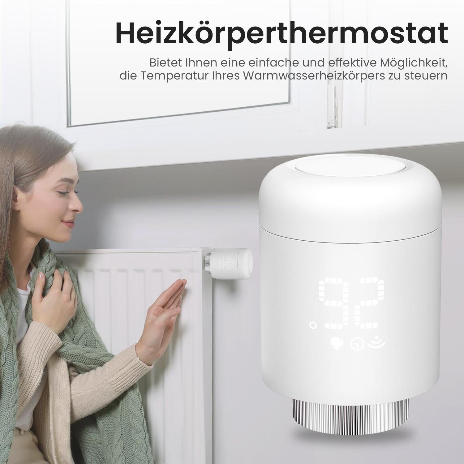 TOPMELON Heizkörperthermostat Zigbee Smart Heizung Thermostat, Energiesparen