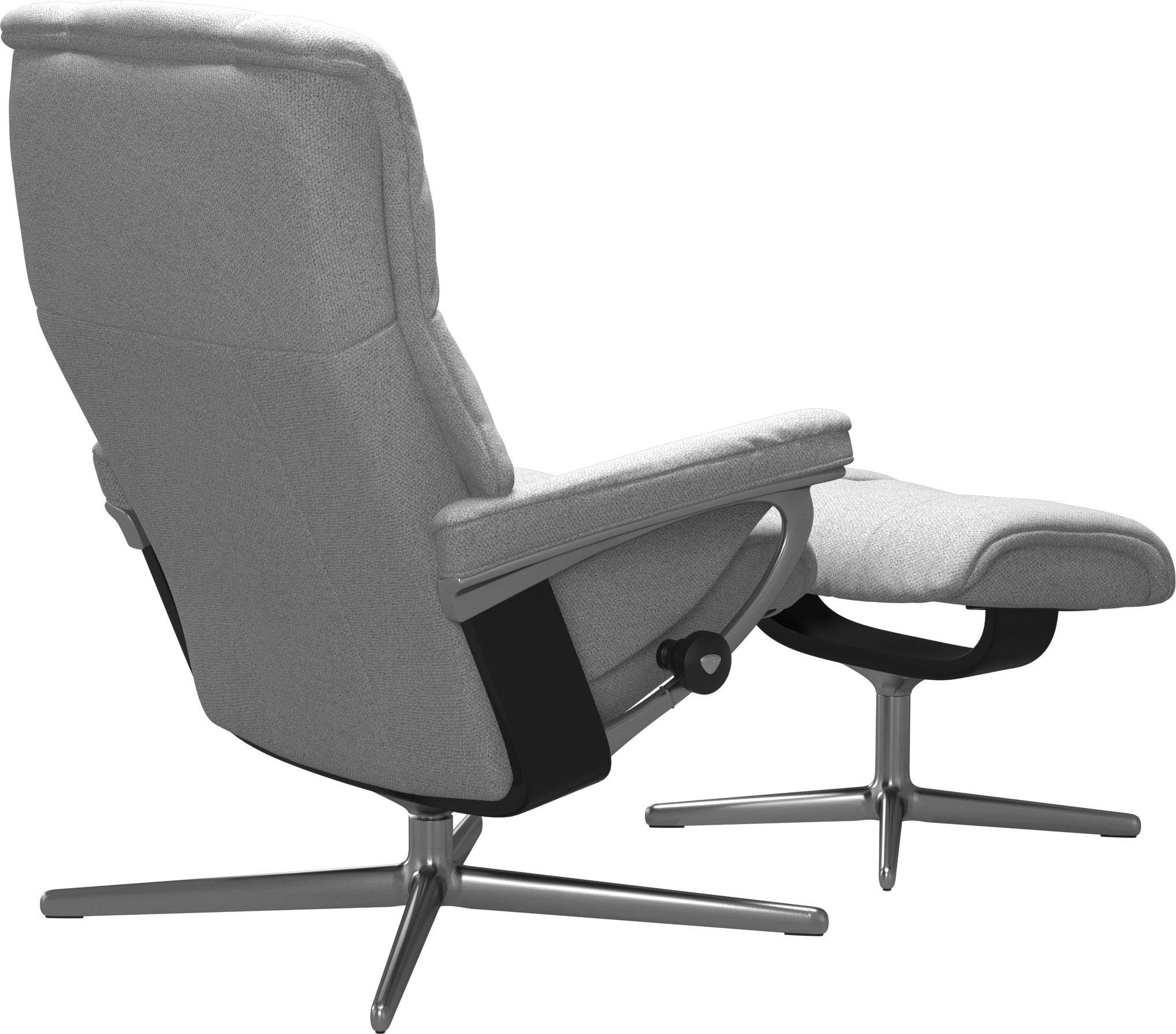 Stressless® Relaxsessel Mayfair (Set, Relaxsessel mit Hocker), mit Hocker, mit Cross Base, Größe S, M & L, Holzakzent Schwarz