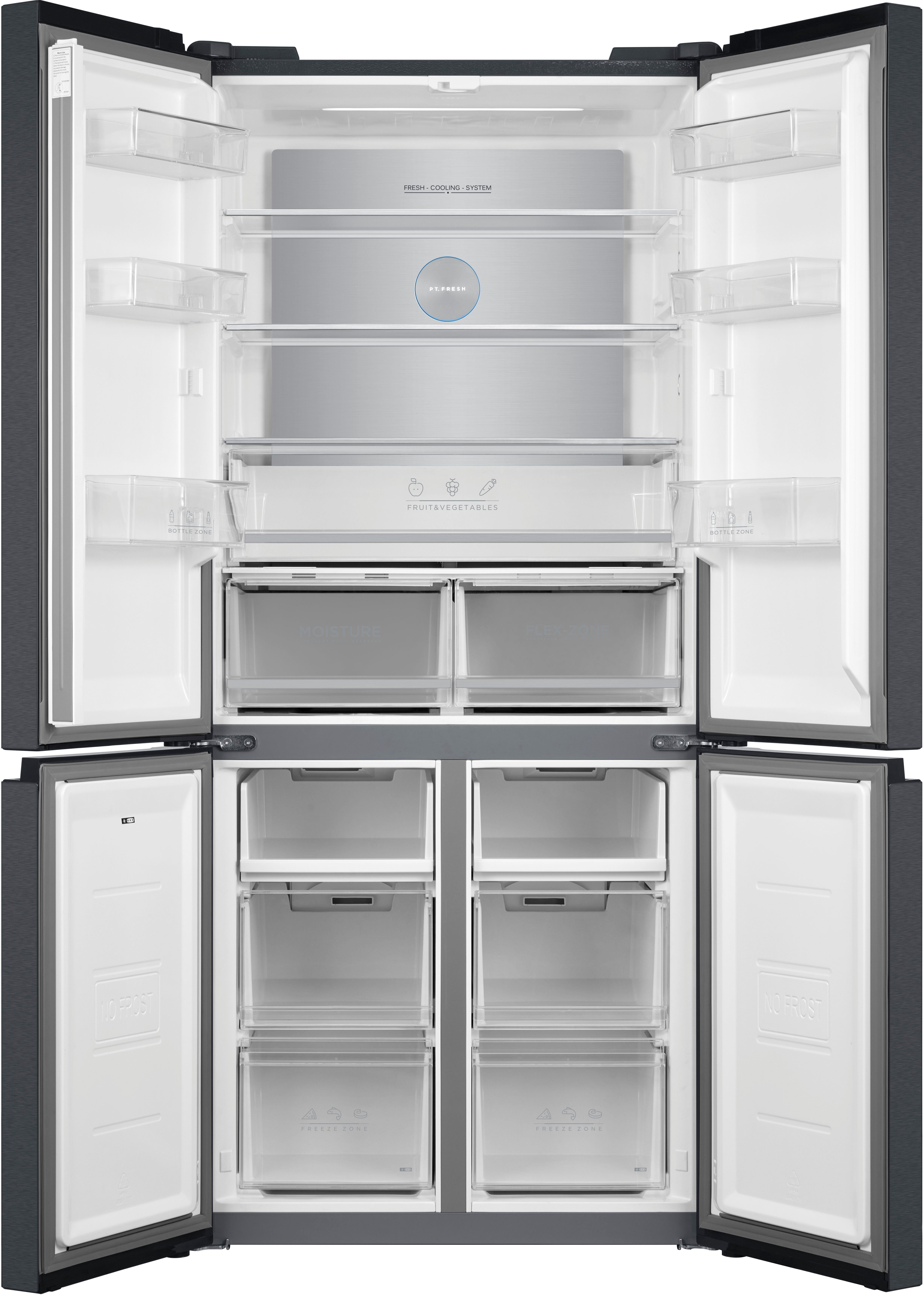 Hanseatic Multi Door HCD18983EBI, 189,8 cm hoch, 83,3 cm breit, NoFrost, FreshZone, QuickCool, Türalarm, Display