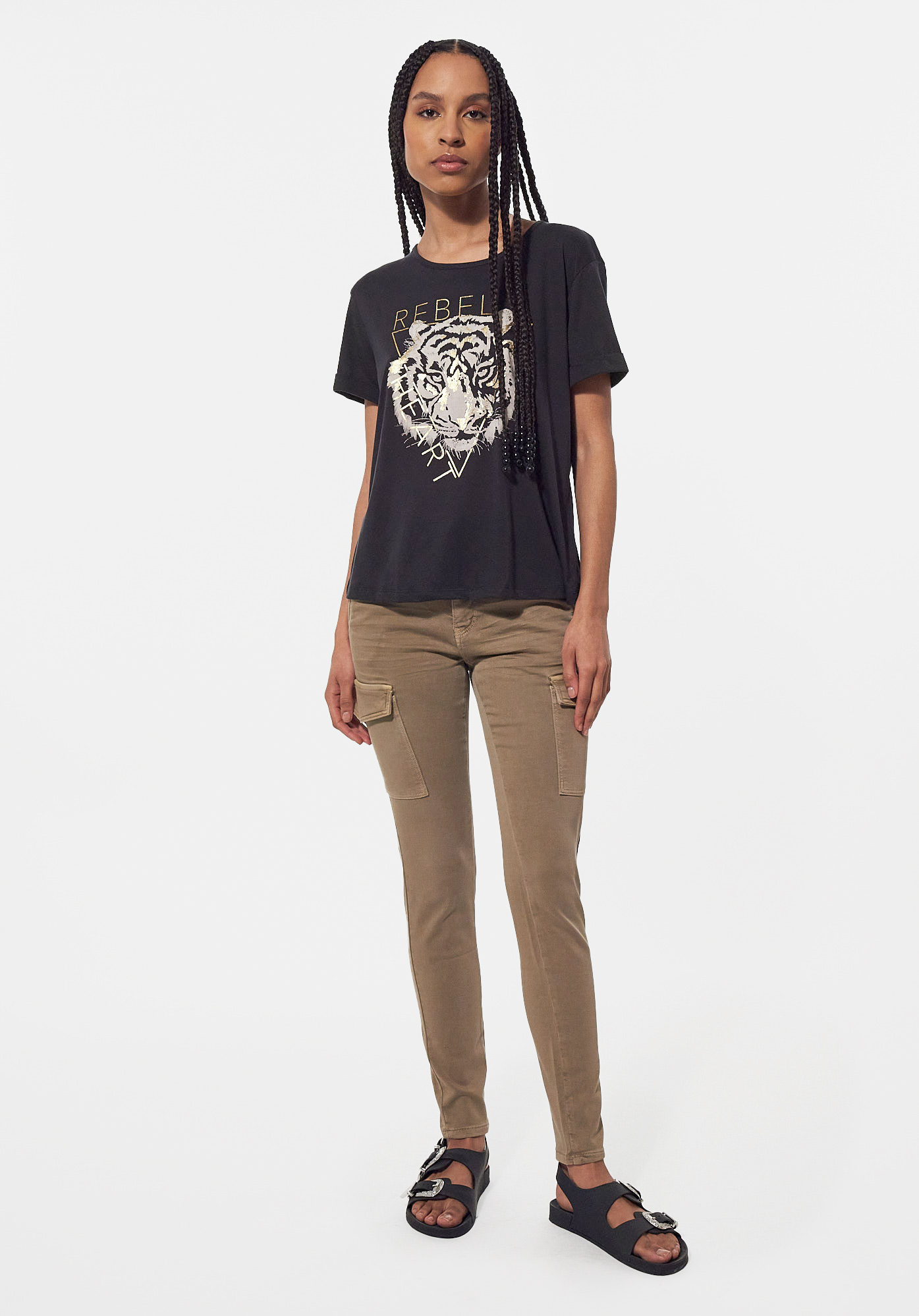 KEBEL  T-shirt loose gris foncé Femme