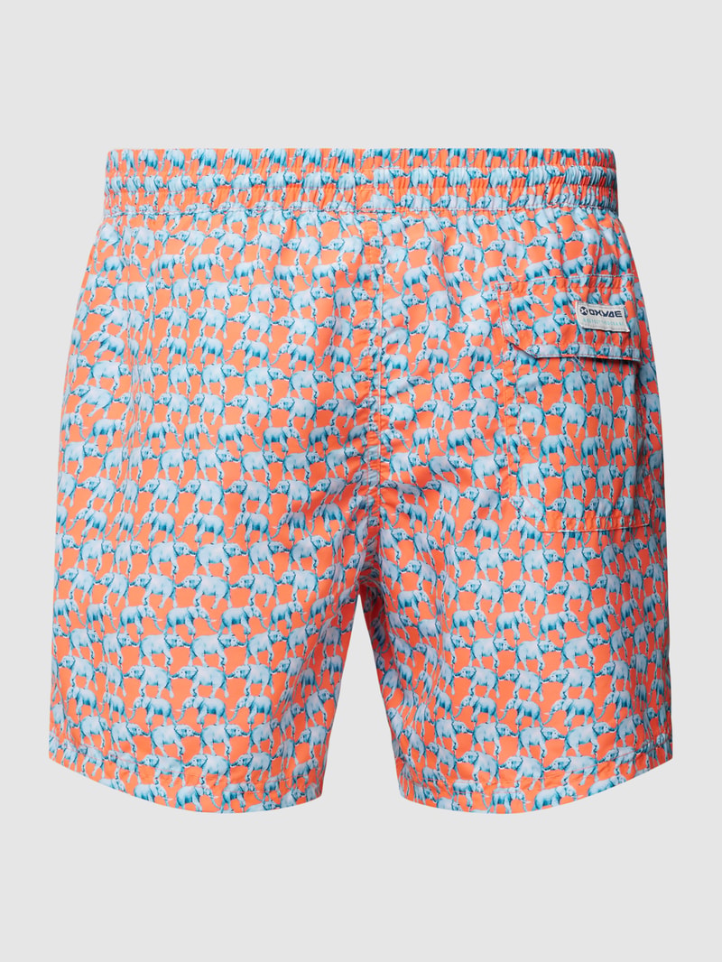 Badehose mit Allover-Muster in koralle