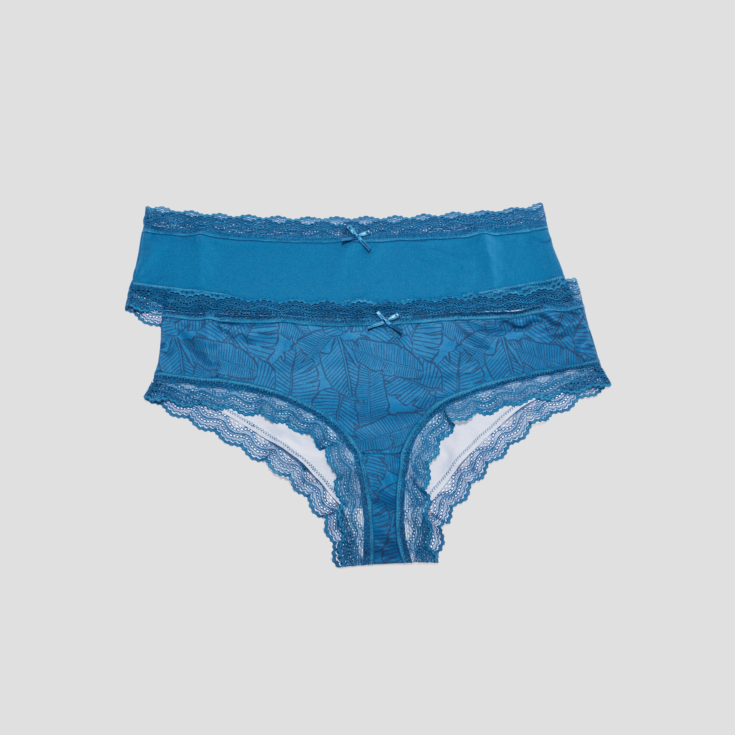 Lot 2 shortys microfibre bleu pétrole femme | La Halle