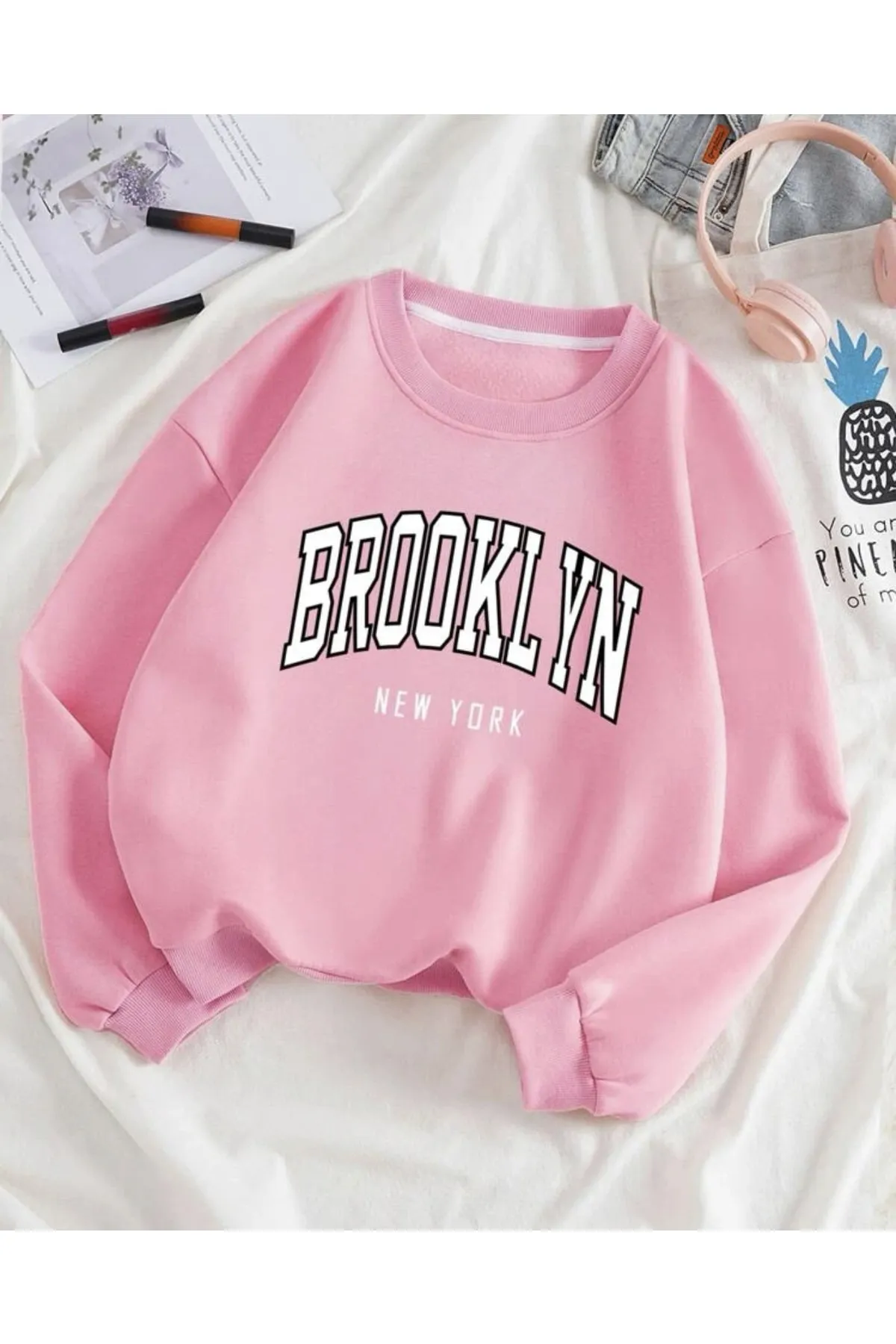MOONBULL  Sweatshirt - Rosa - Regular Fit
