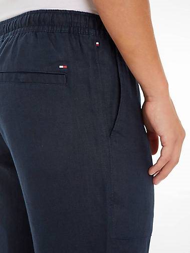 TOMMY HILFIGER Herren Leinenshorts HARLEM UTILITY Relaxed Fit