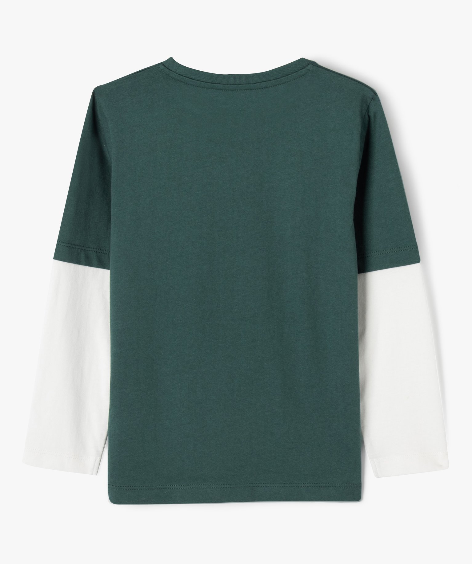 Tee-shirt à manches longues effet 2 en 1 Garçon vert | GEMO