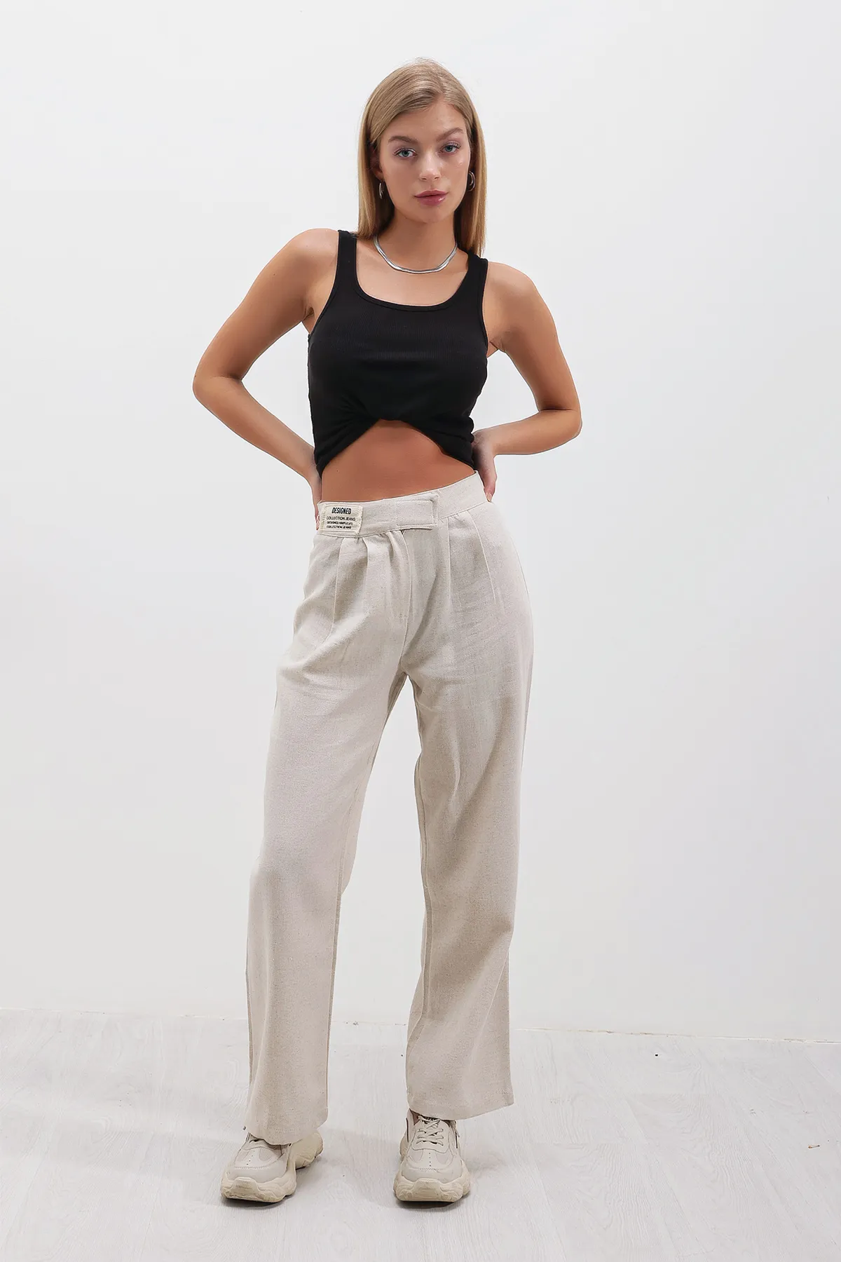 HAKKE  Hose - Grau - Wide Leg
