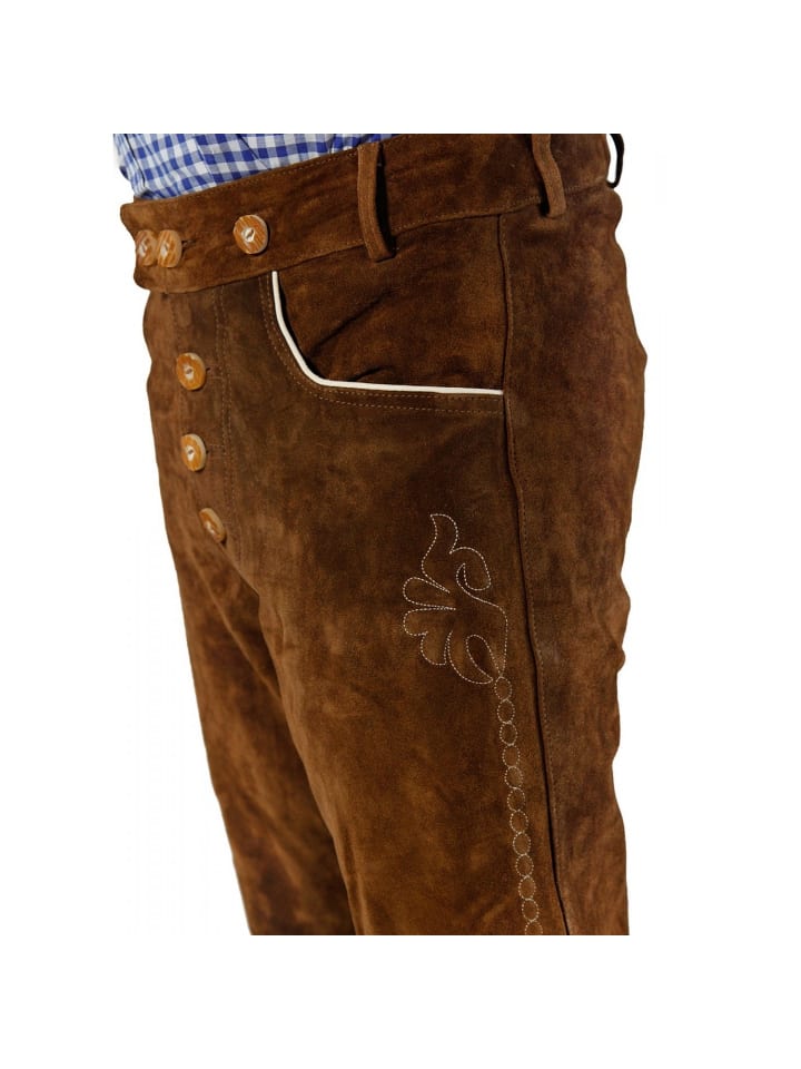 Edelnice Lederhose in mittelbraun günstig kaufen