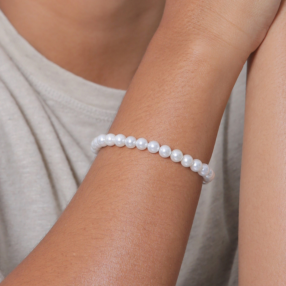 Elli Elli Bracelet Femmes Classique avec Perles de Coquillage en Argent Sterling 925 Bracelet