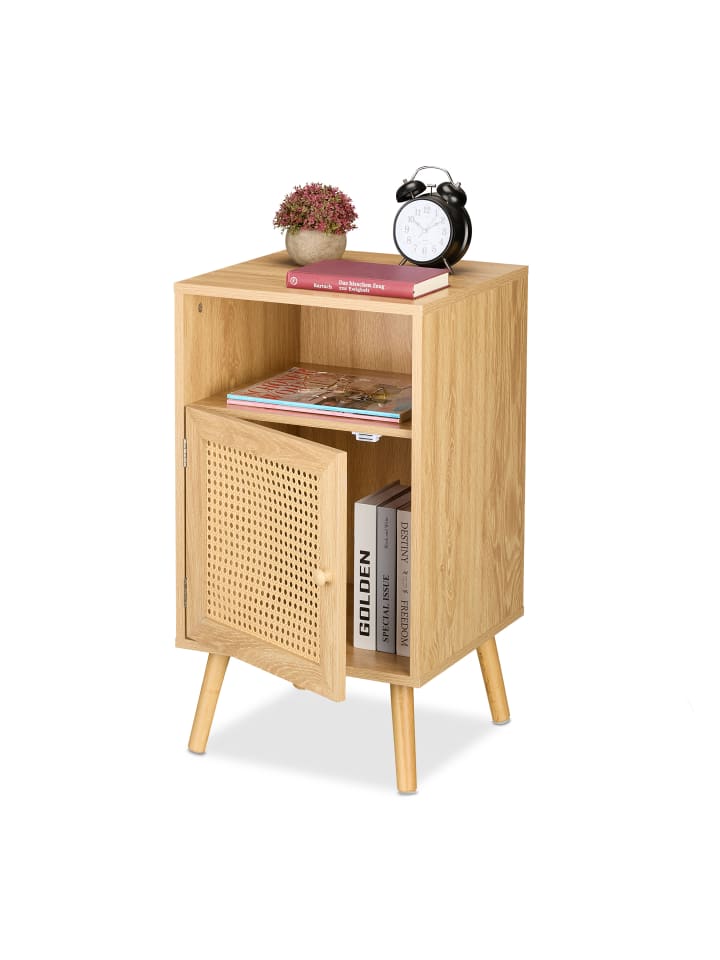 relaxdays Nachttisch in Natur - (B)40 x (H)72 x (T)39 cm günstig kaufen onesize
