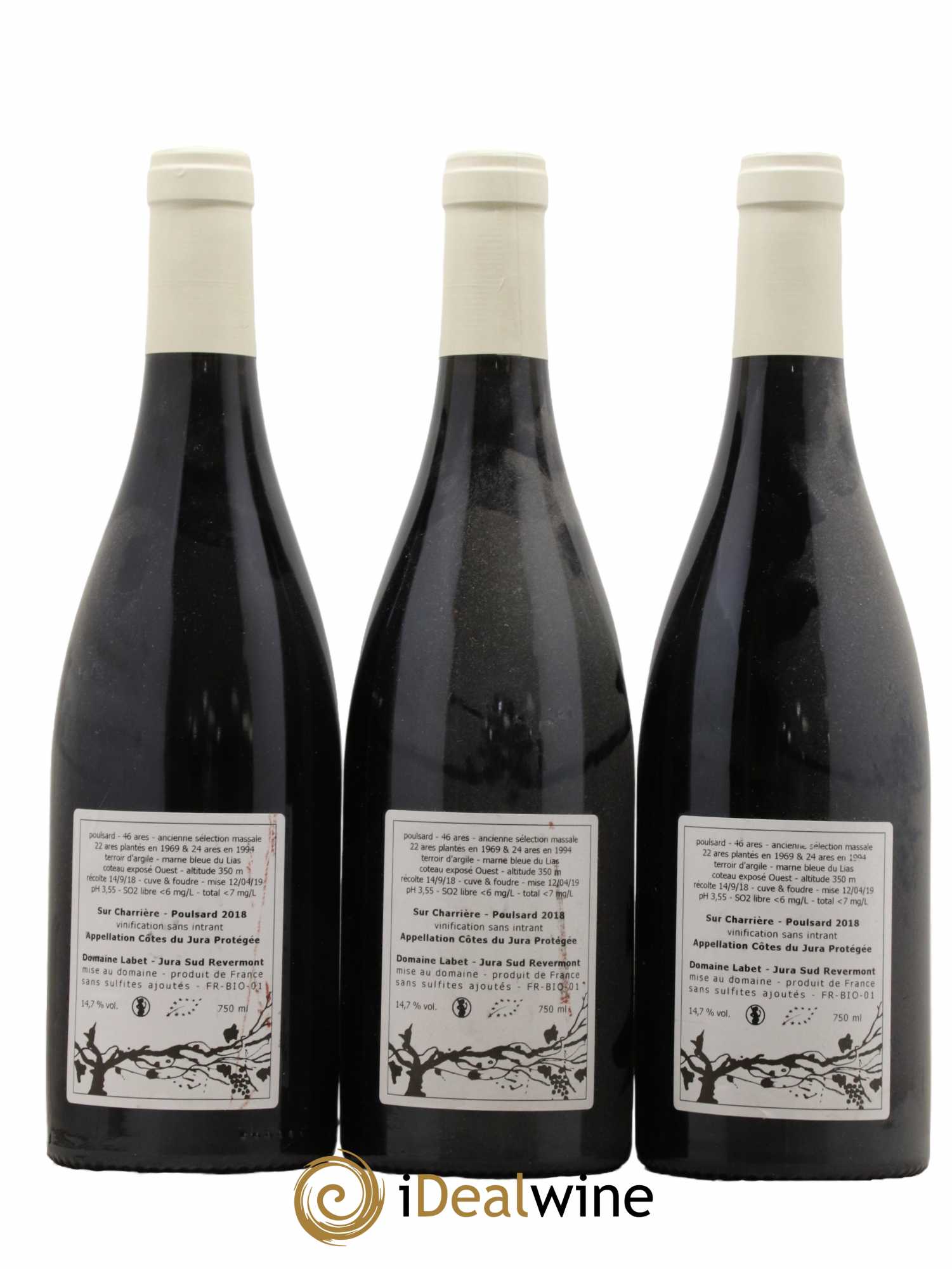 Côtes du Jura Poulsard Sur Charrière Labet (Domaine)  2018 - Lot de 3 Bouteilles