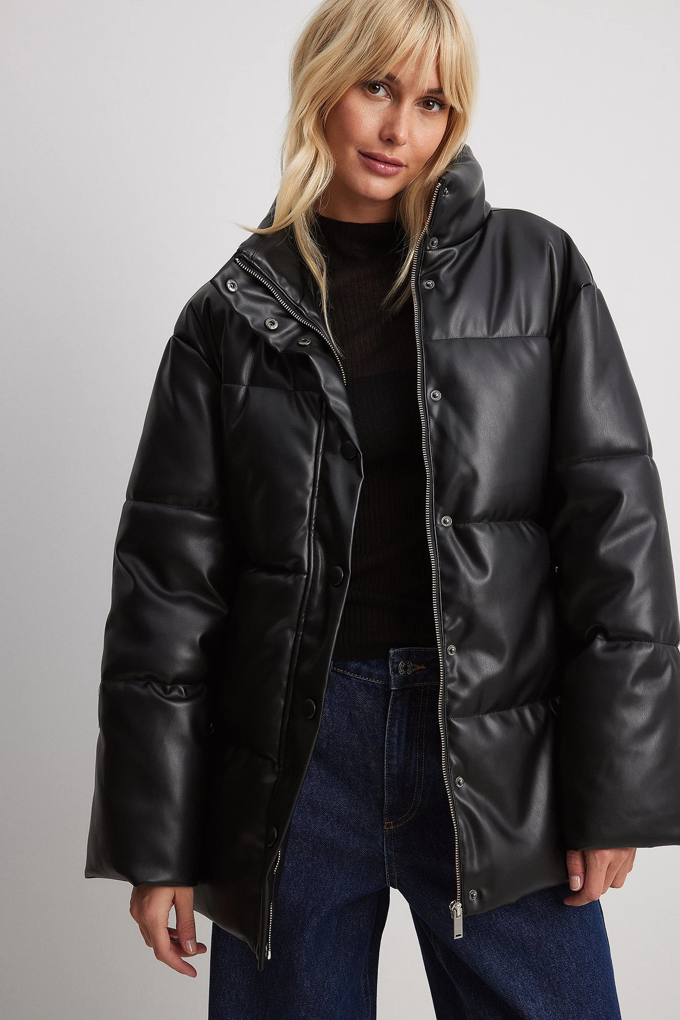 Gepolsterte PU-Jacke