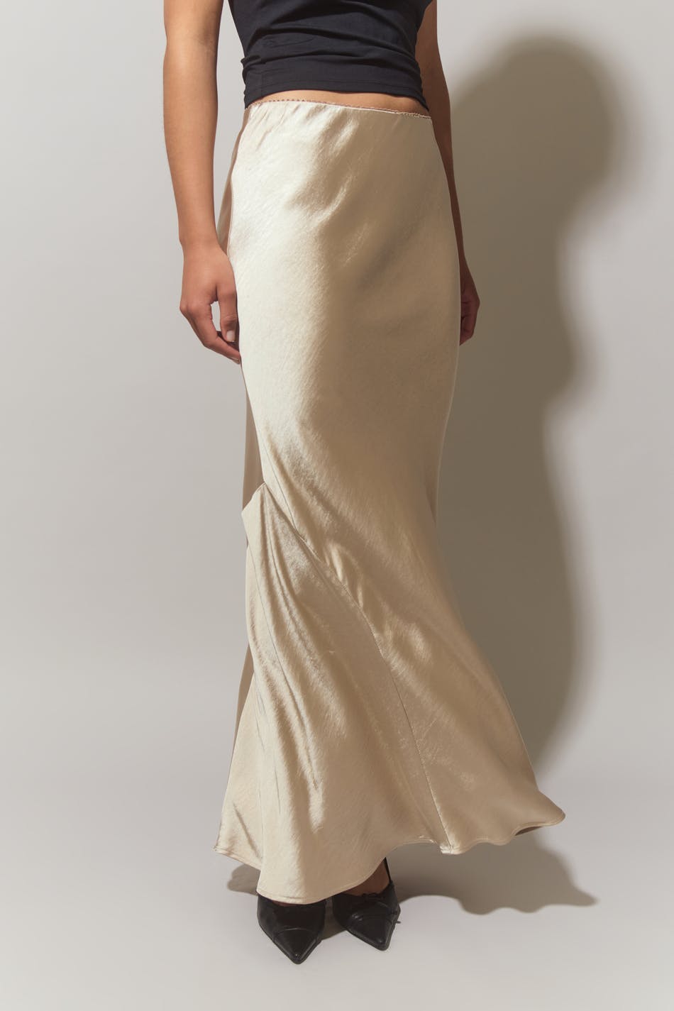 Satin mermaid maxi skirt