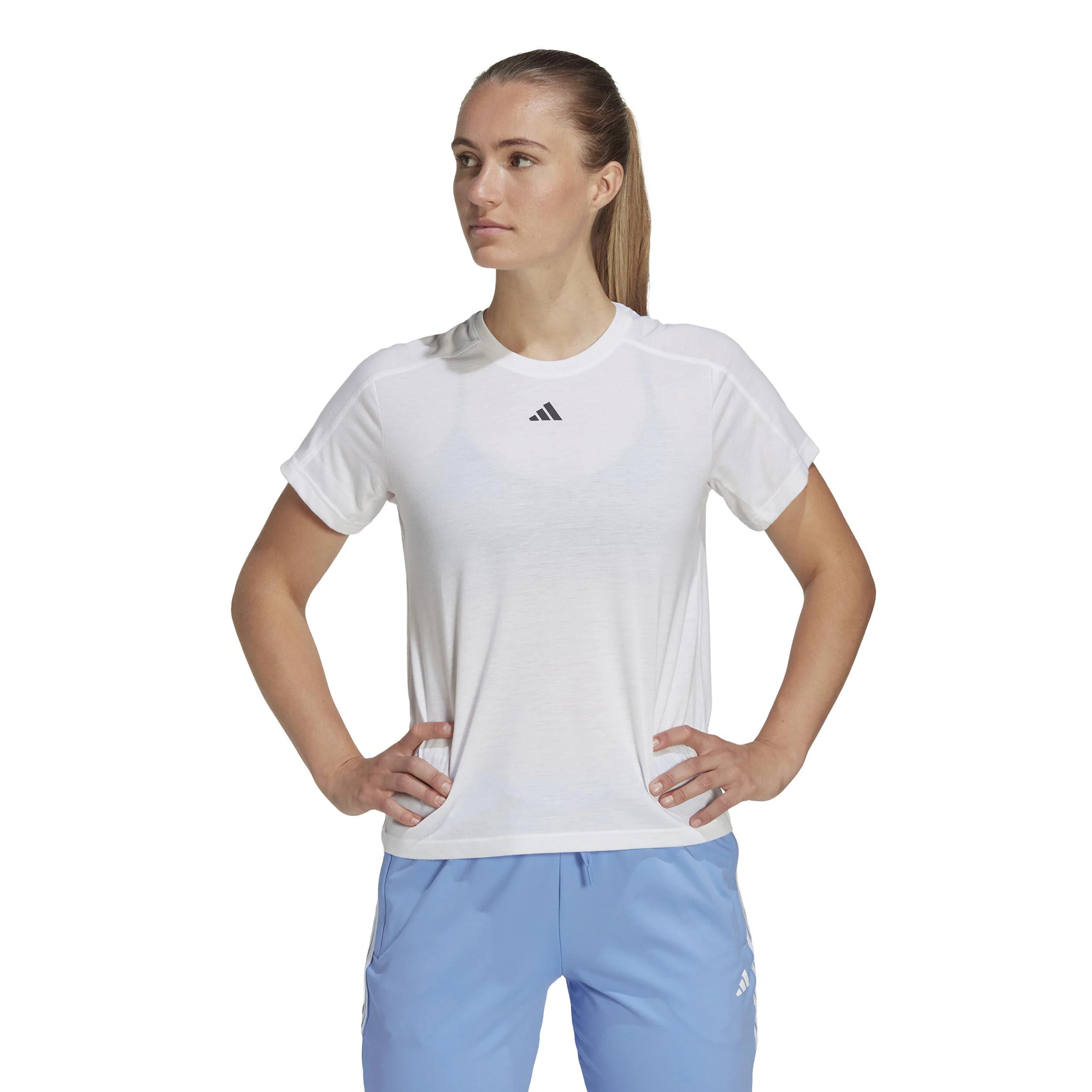 Training Essentials Crew T-Shirt Damen - Weiß