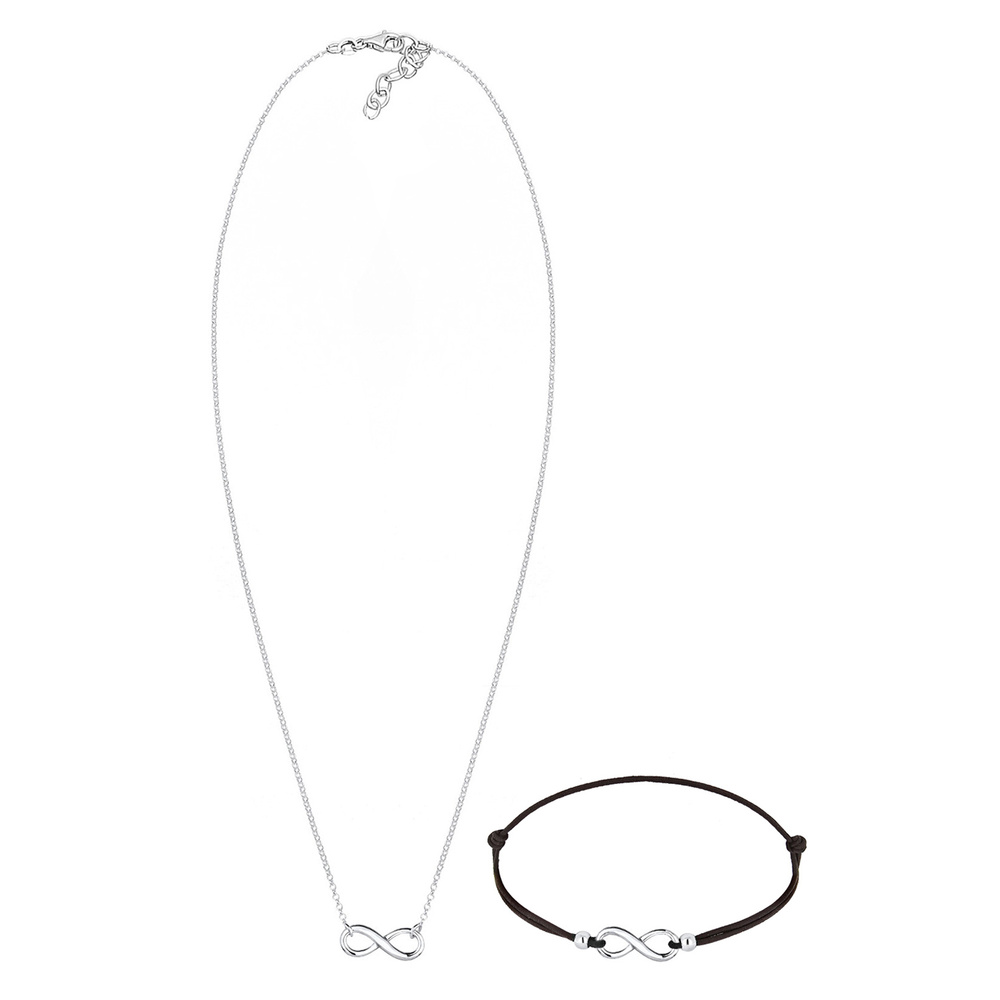 Elli Elli Ensemble de Bijoux Infinity Unendlich Verbundenheit 925 Silber Bijoux