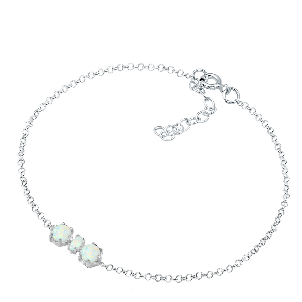 Elli Elli Bracelet Armkettchen Synthetischer Opal Trend 925 Silber Bracelet
