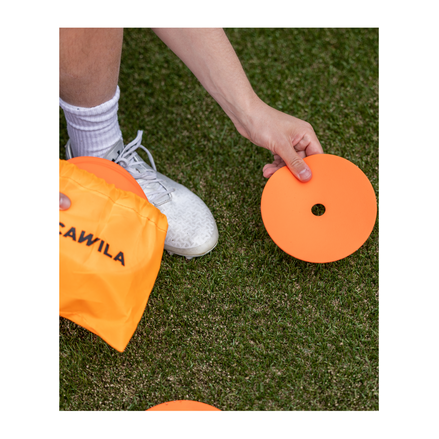 Cawila Gummi Markierungsscheiben 10er Set | rutschfeste Floormarker | 15cm | orange