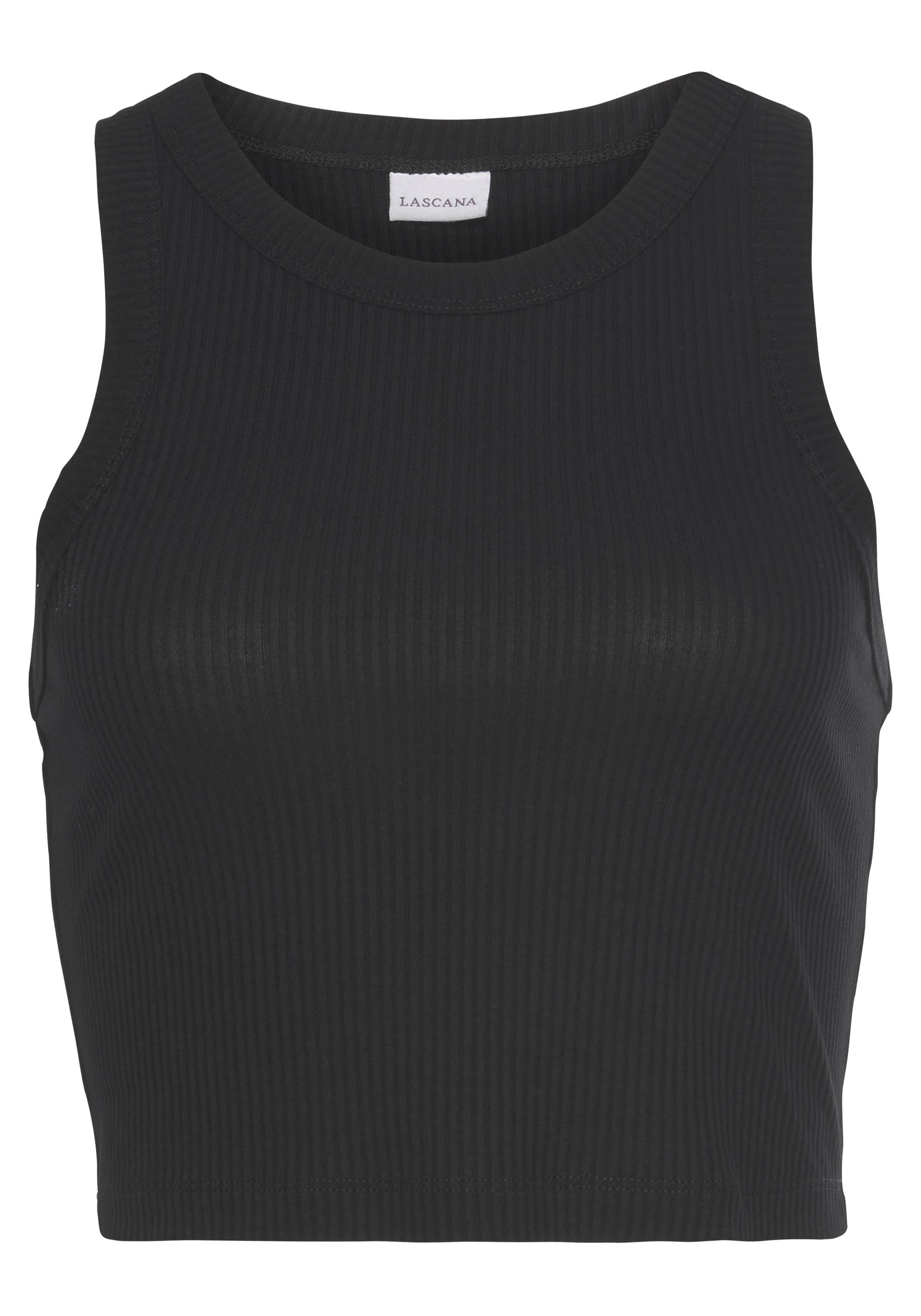 LASCANA Crop-Top (2er-Pack) aus weicher Rippware