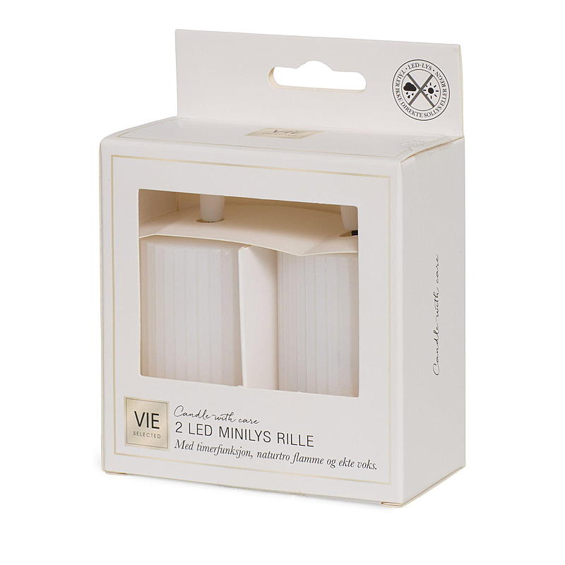 Vie Selected Minilys 2-pk ø 5x7,5 cm LED timer hvit