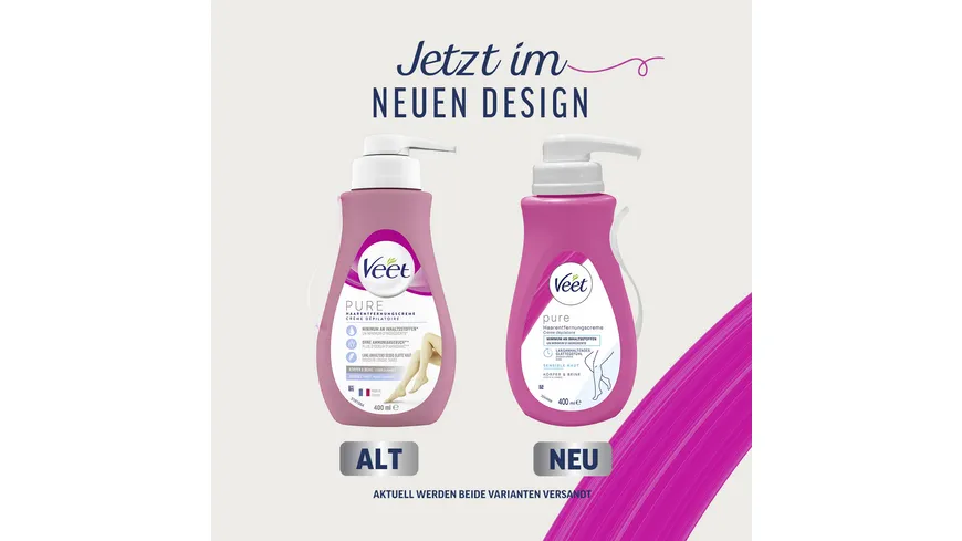 Veet PURE Haarentfernungscreme trockene Haut 100 ml
