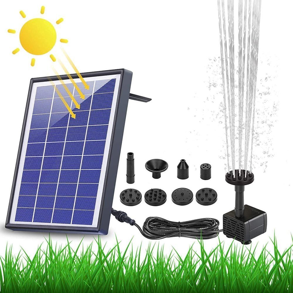FeelGlad Gartendusche 6W Solarbrunnen, 6 Brunnentypen