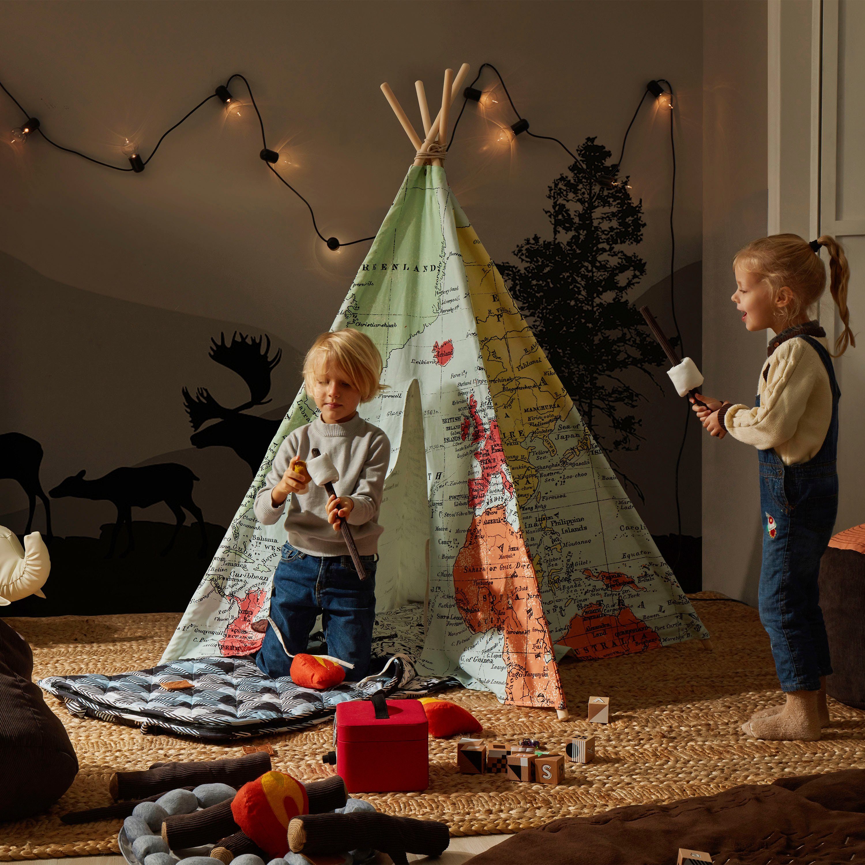 Sunny Tipi-Zelt Weltkarte