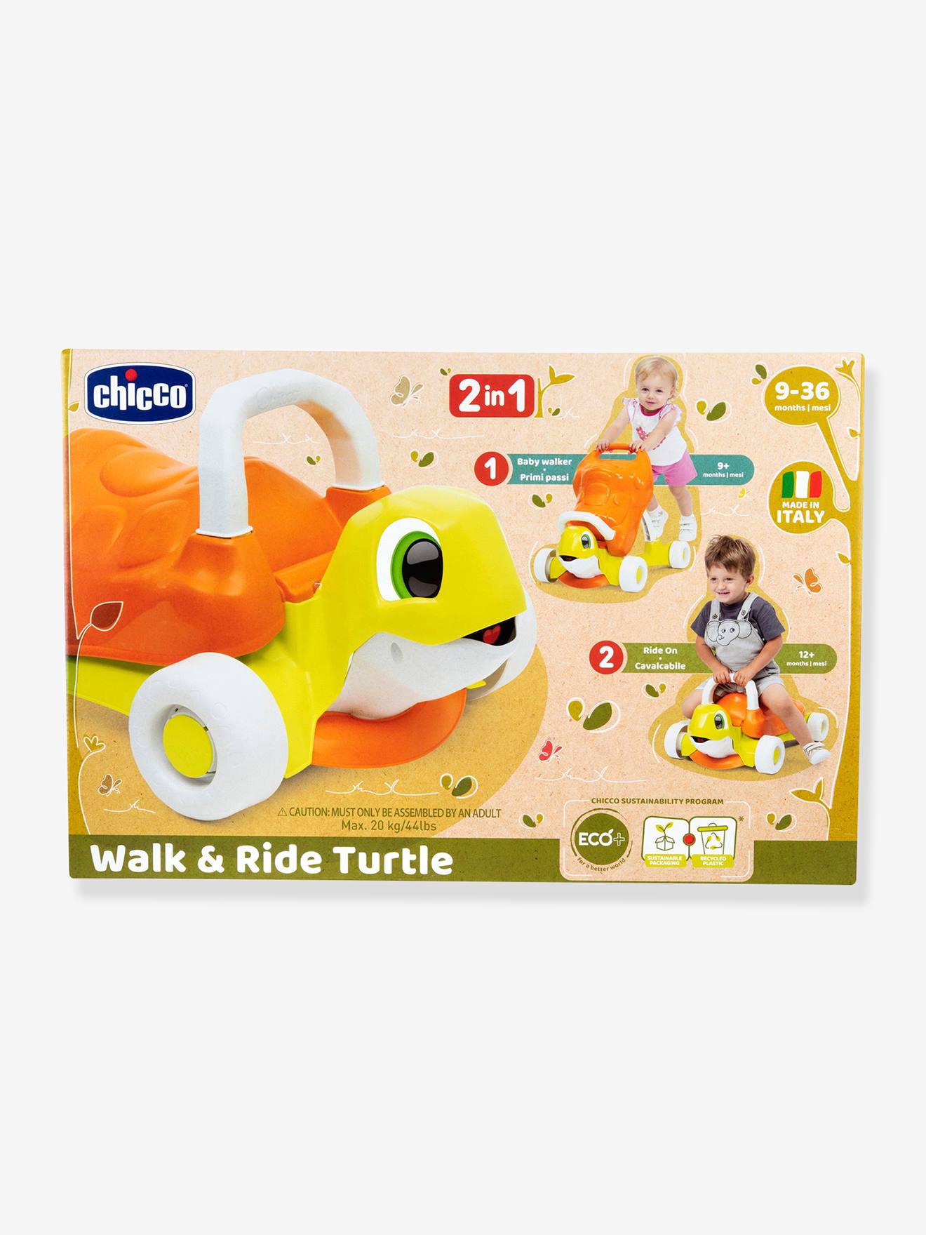 Chicco Baby 2-in-1-Lauflernhilfe Schildkröte ECO+ CHICCO - grün